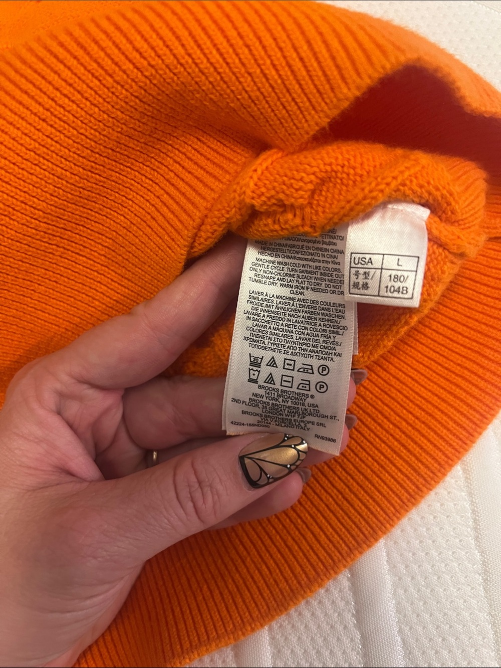 Brooks Brothers Orange Cotton Cable Crewneck Sweater - Picture 2 of 5